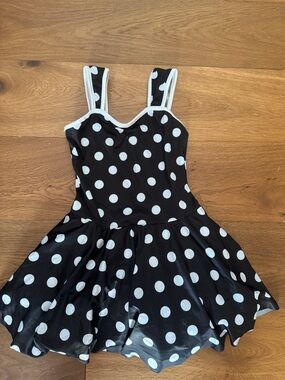 Retro Polka Dot Black & White Fit-and-Flare Dress